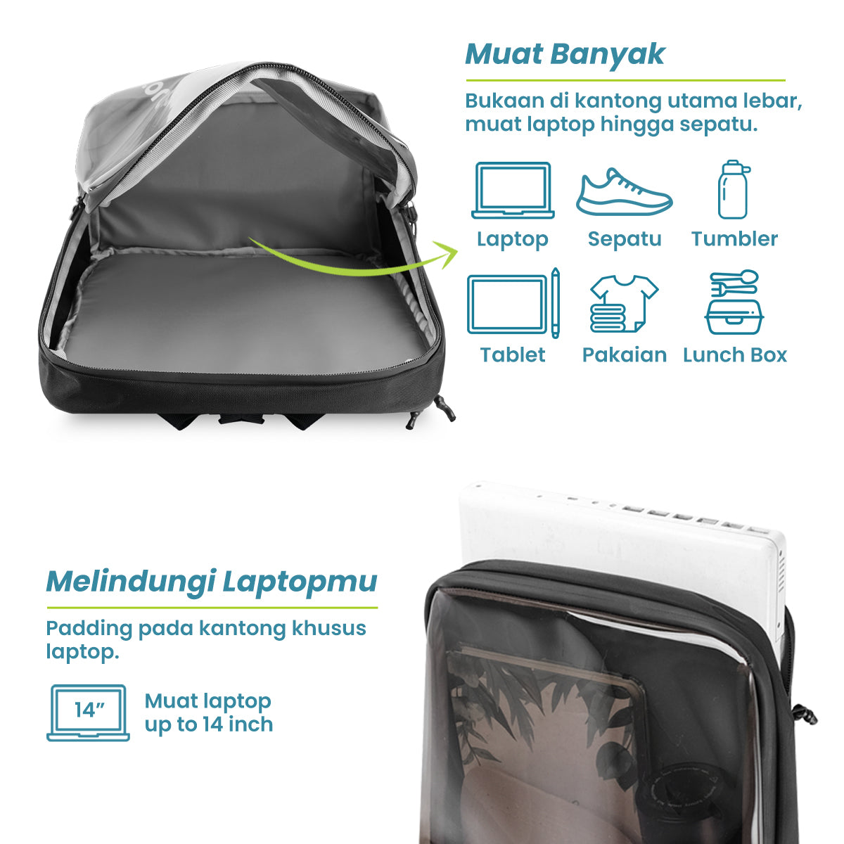Dangsan Tas Ransel Sekolah Torch 12L