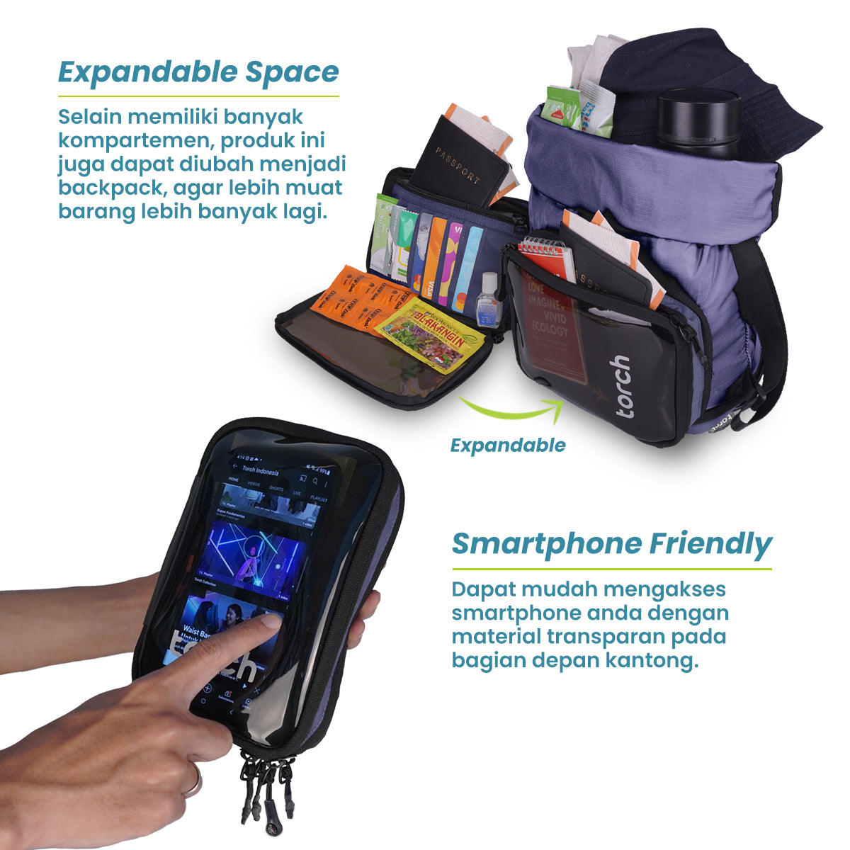 Galicia Tas Ransel Foldable Torch 10L