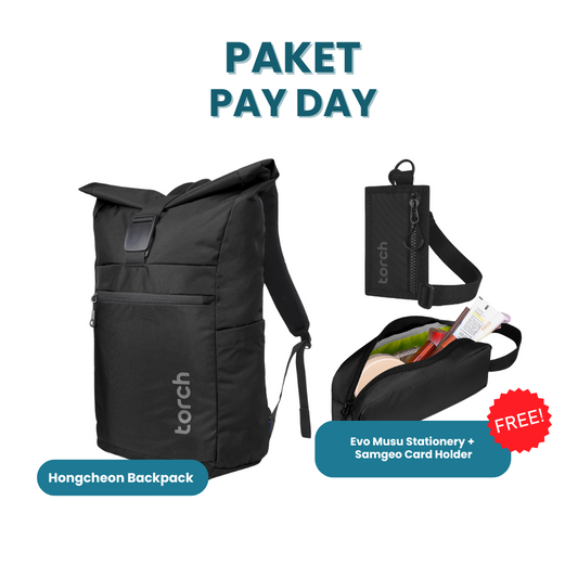 Paket Pay Day -  Hongcheon Backpack Gratis Musu Stationery + Samgeo Card Holder