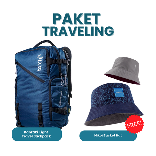 Paket Traveling - Kanzaki Light Travel Backpack Gratis Nikoi Bucket Hat
