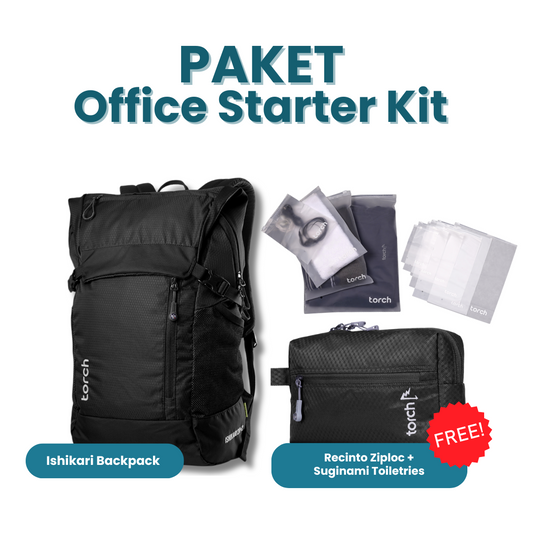 Paket Office Starter Kit - Ishikari Backpack Gratis Recinto Ziploc + Suginami Toiletries