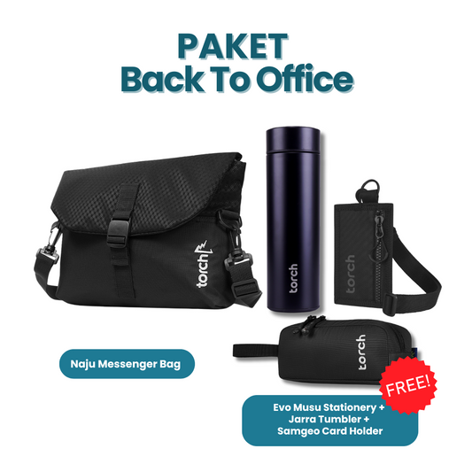 Paket Back To Office - Naju Messenger Bag 3L Gratis Evo Musu Stationery + Jarra Tumbler + Samgeo Card Holder