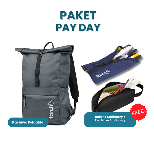Paket Pay Day -  Kashiwa Foldable Bag Gratis Balleno Stationery + Evo Musu Stationery