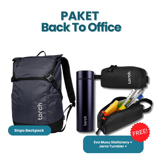 Paket Back To Office - Sinpo Backpack Gratis Evo Musu Stationery + Jarra Tumbler
