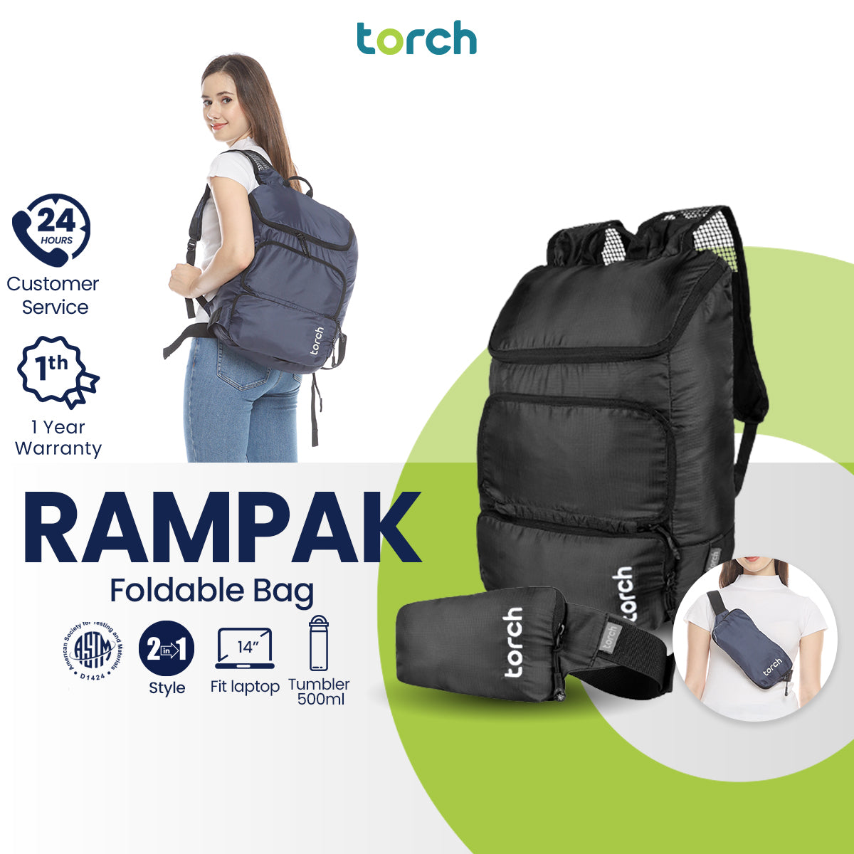 Rampak Foldable Backpack