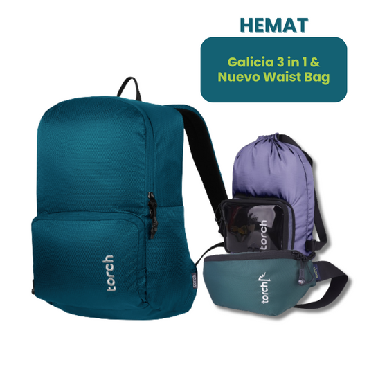 Paket Hemat - Laudio Backpack + Galicia & Waist Bag