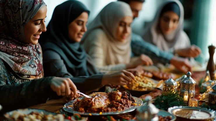 ibu-ibu sedang sahur bersama