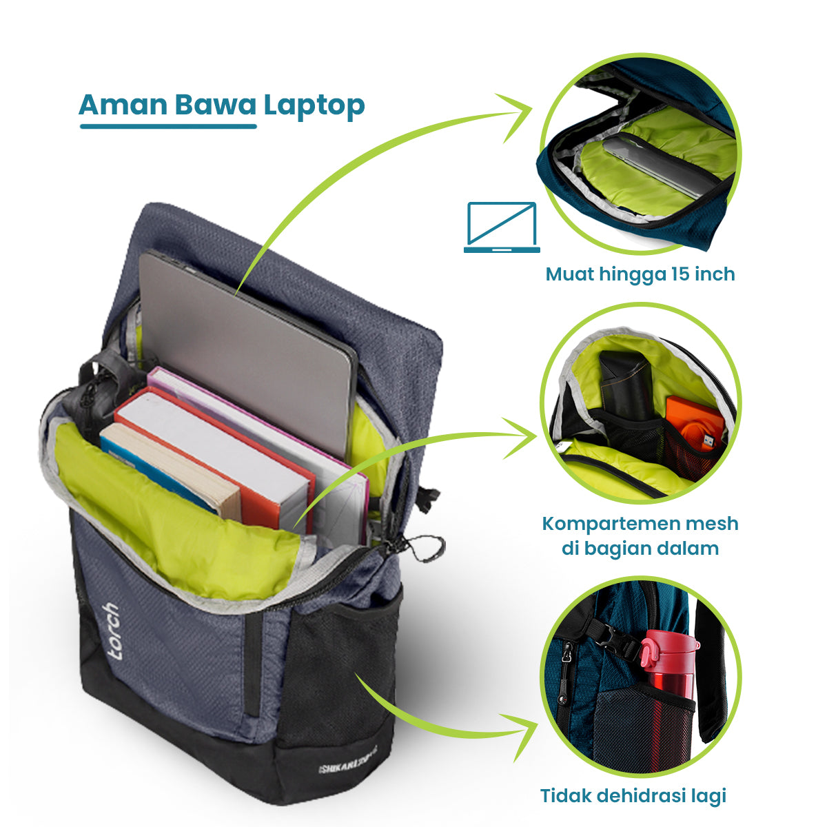 Ishikari Tas Ransel Kantor Torch 20L + 2L