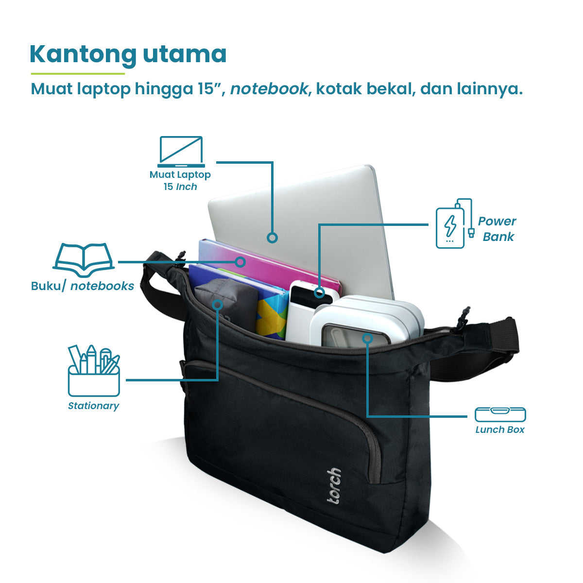 Legal Tas Selempang office Torch 9L