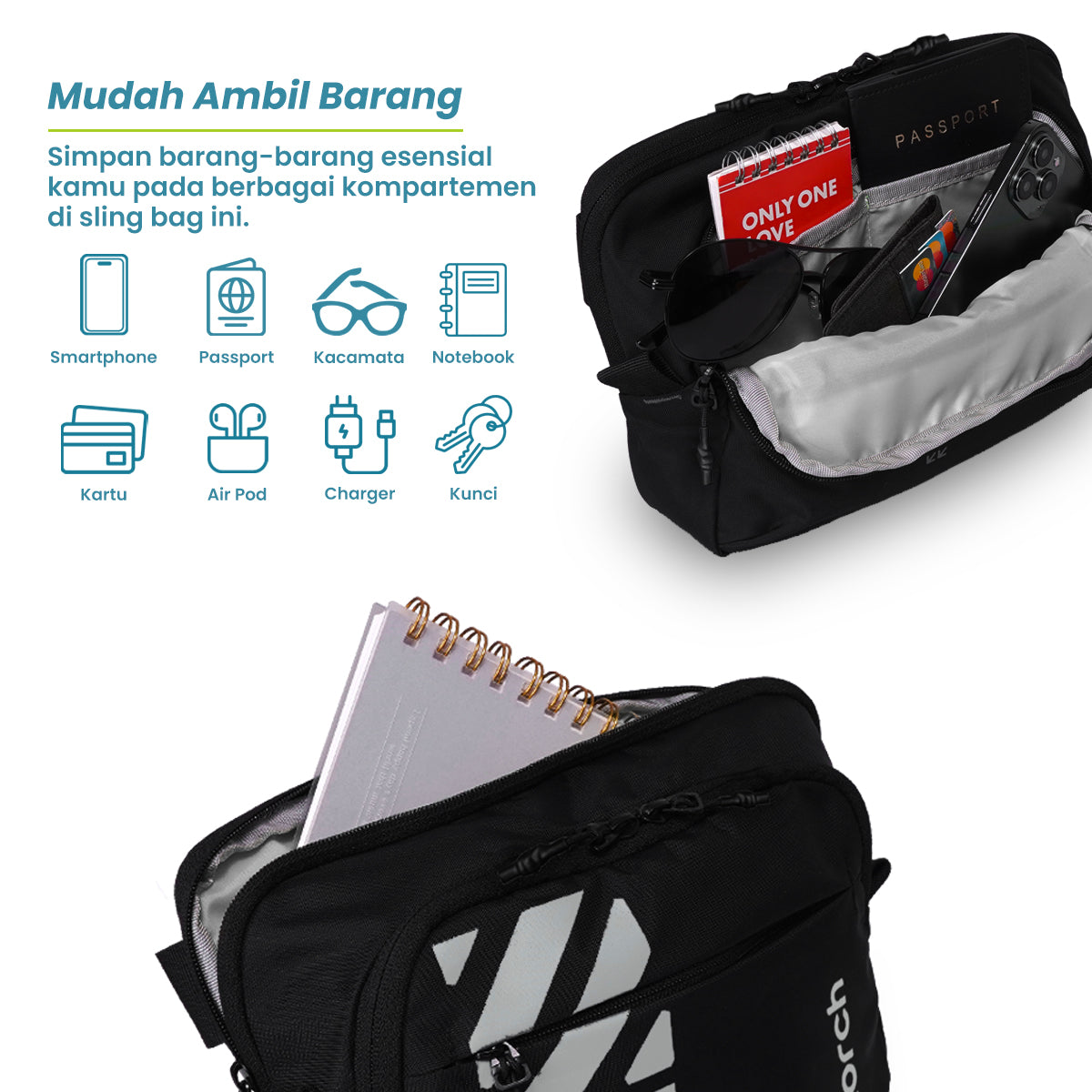 Armore Tas Selempang Gaming Torch 3L