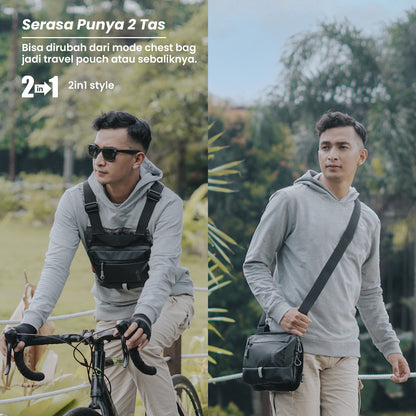 Jeomchon 3 in 1 (Tas Sepeda, Tas Dada, Sling Bag)