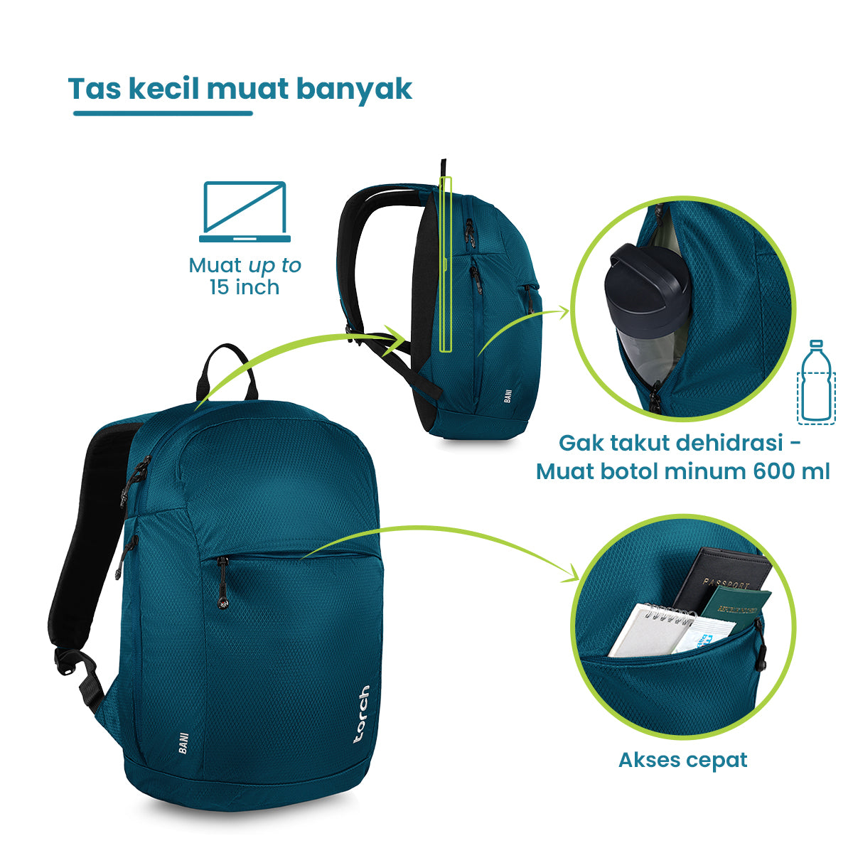 Bani Tas Ransel kantor Torch 19L