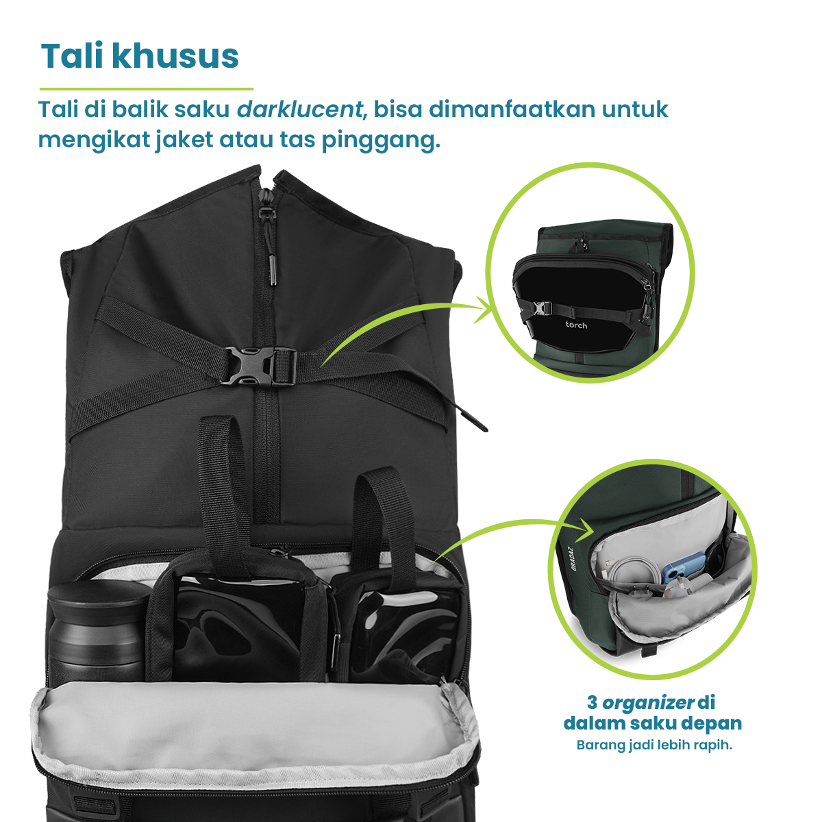 Kashiwa Tas Ransel Foldable Torch 19L