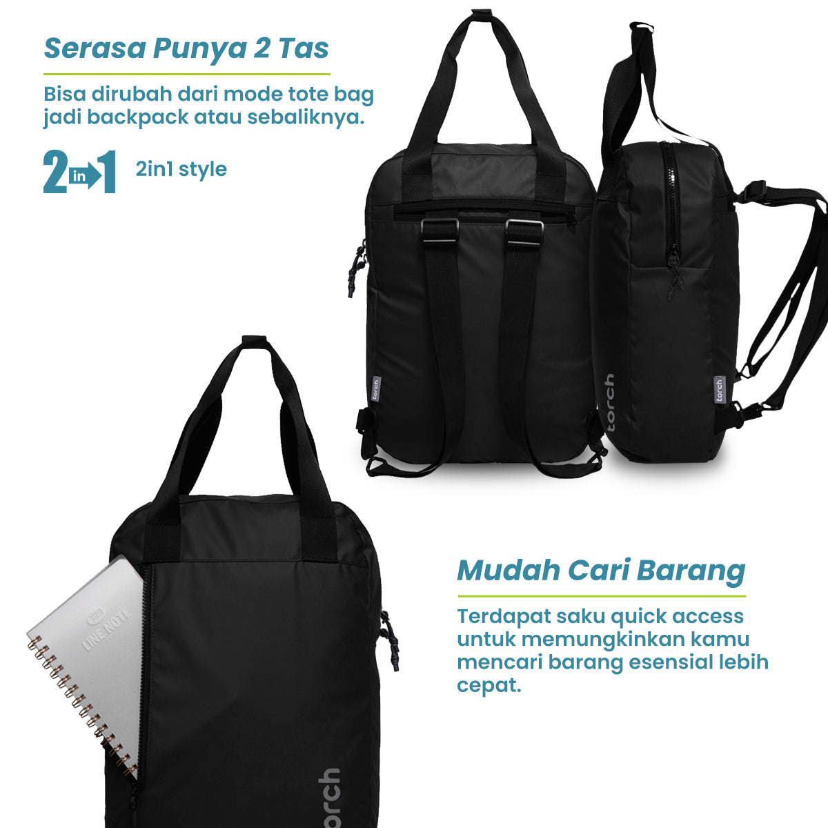 Hadong Tas Ransel Kantor Torch 12L