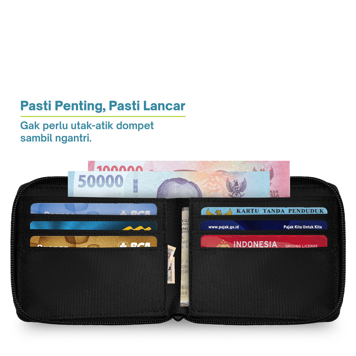 Kavi Neck Wallet - Black