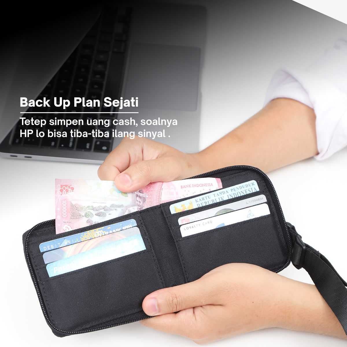 Kavi Neck Wallet - Black