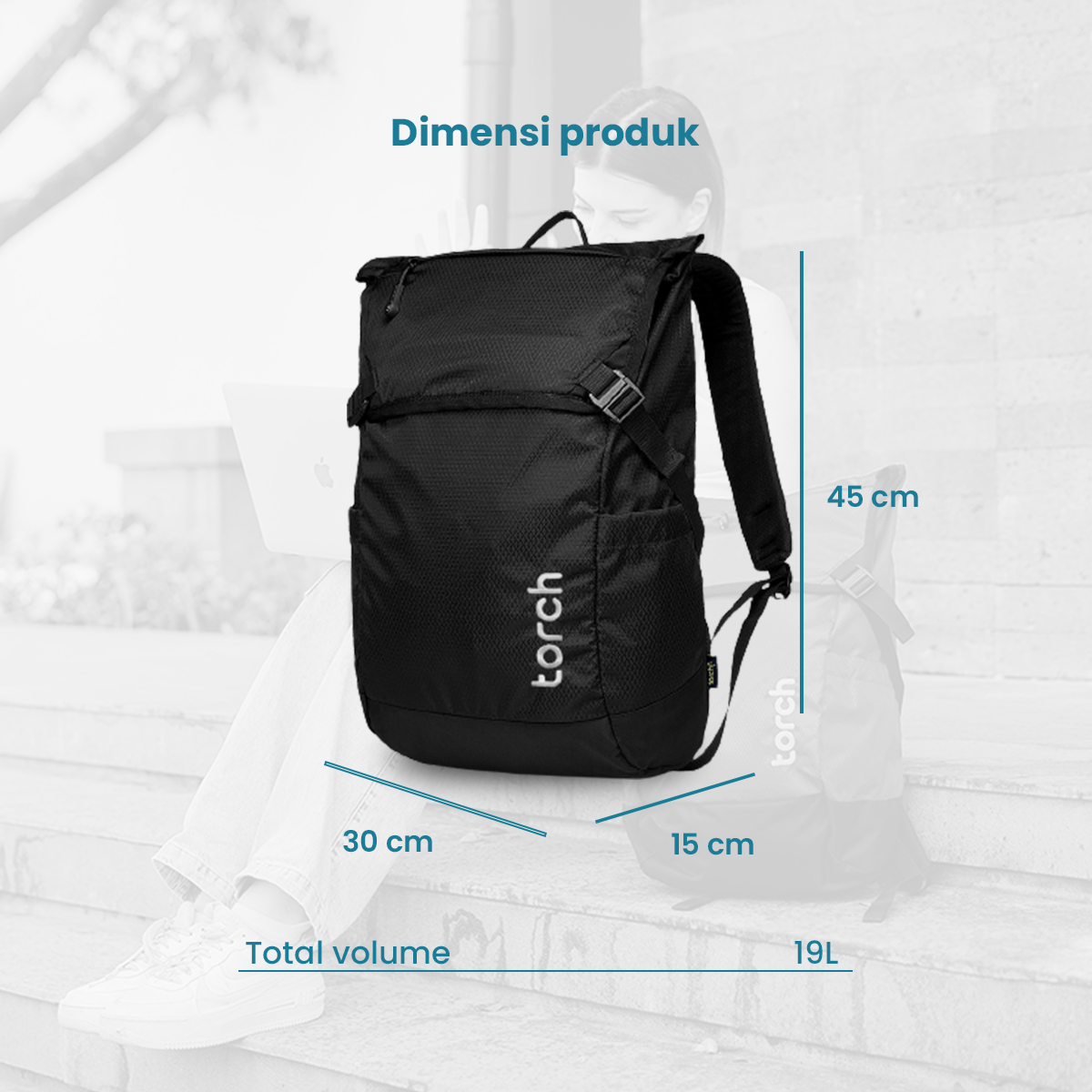 Sinpo Tas Ransel Sekolah Torch 20L Hitam