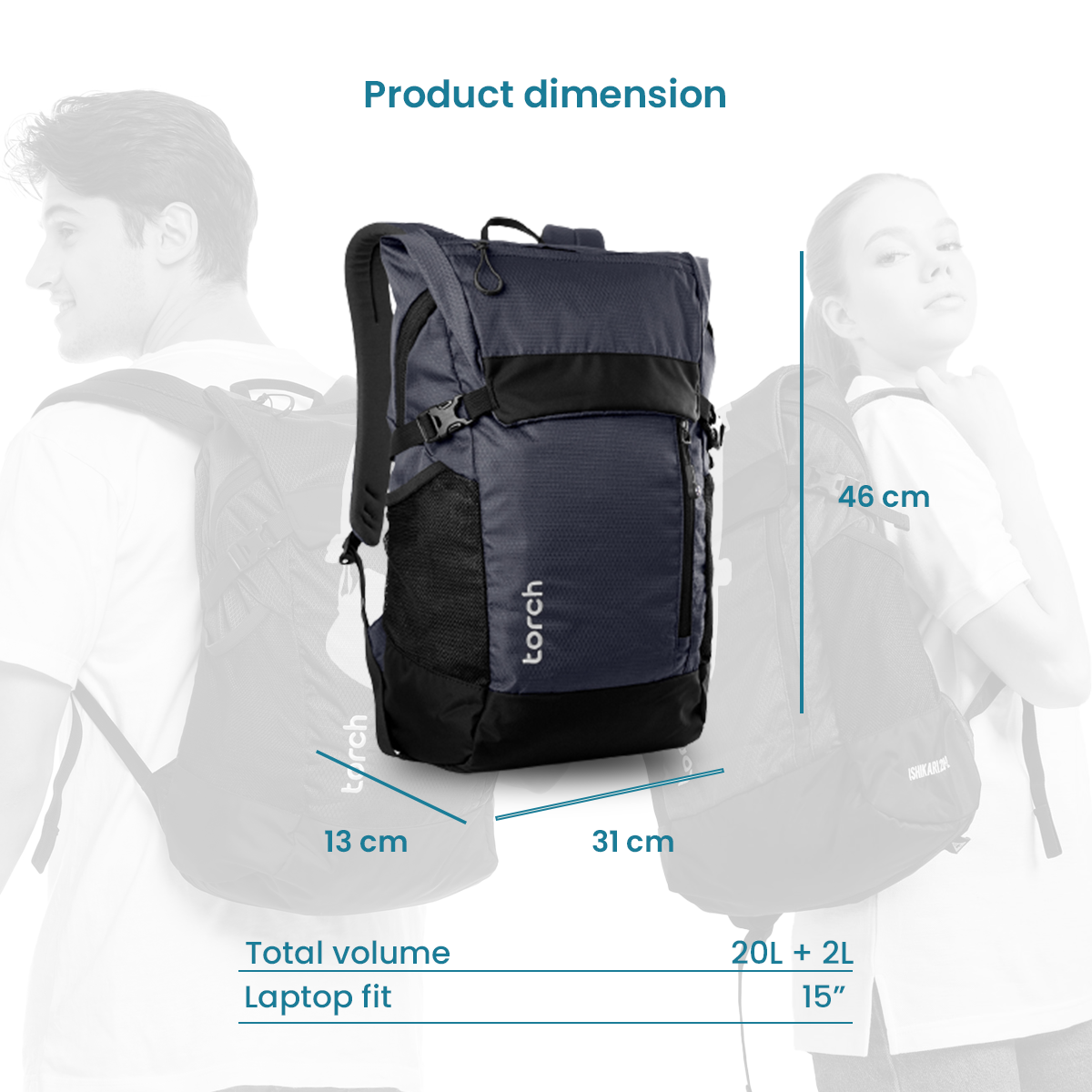 Ishikari Tas Ransel Torch 20L + 2L