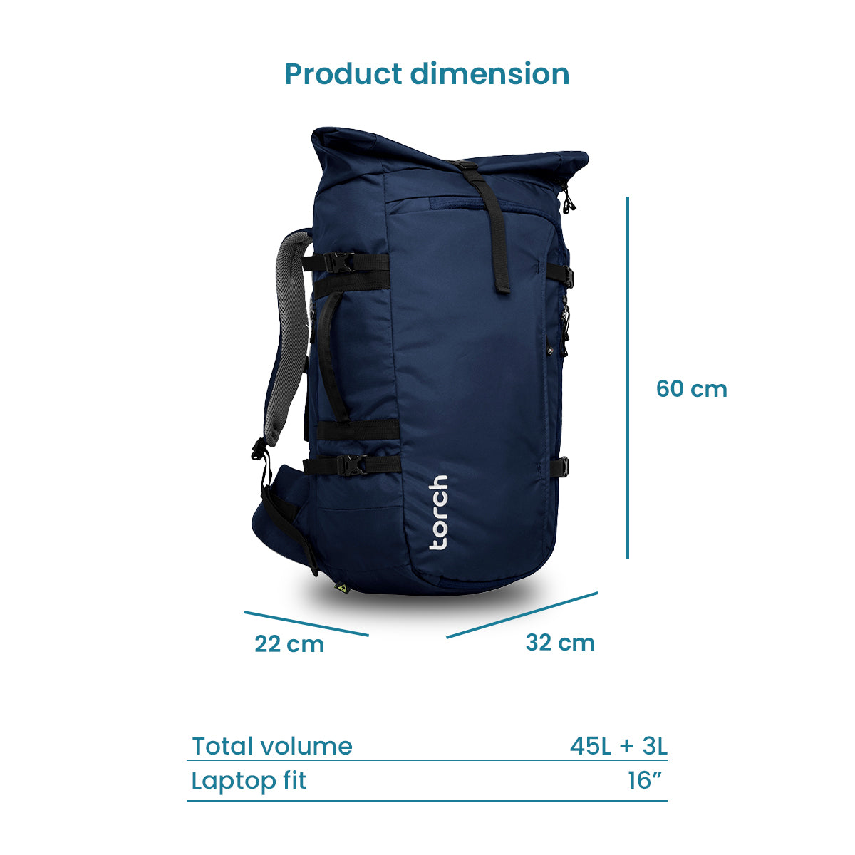 Fujisawa Travel Backpack 45+3 Liter