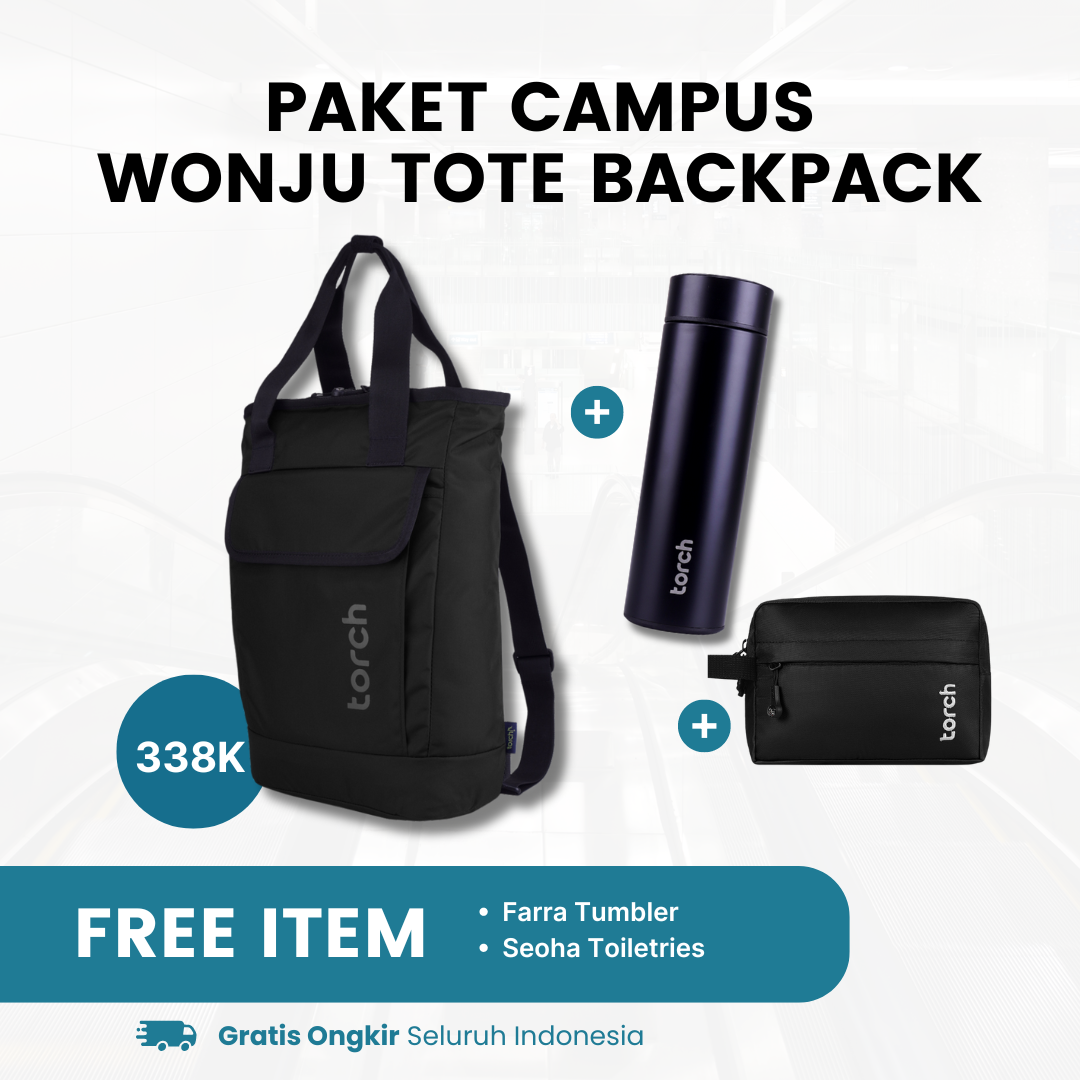 Paket Campus - Wonju Tote Backpack Gratis Farra Tumbler + Seoha Toiletries