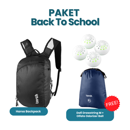 Paket Back To School - Harsa Backpack Gratis Dafi Drawstring M + Olfato Odorizer Ball