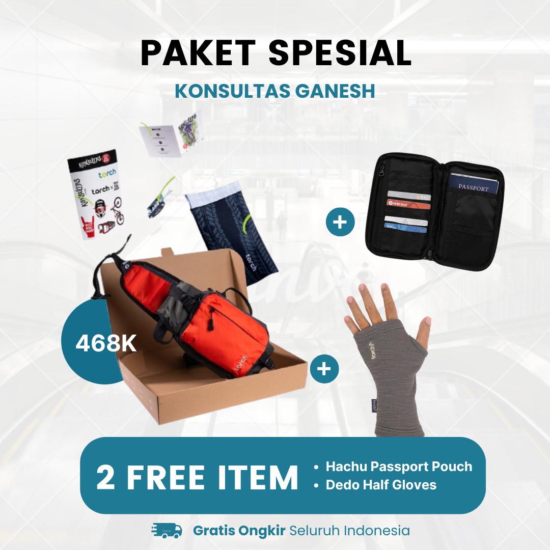 Paket Spesial - Konsultas Ganesh Gratis Hachu Passport Pouch Black + Dedo Half Gloves Grey