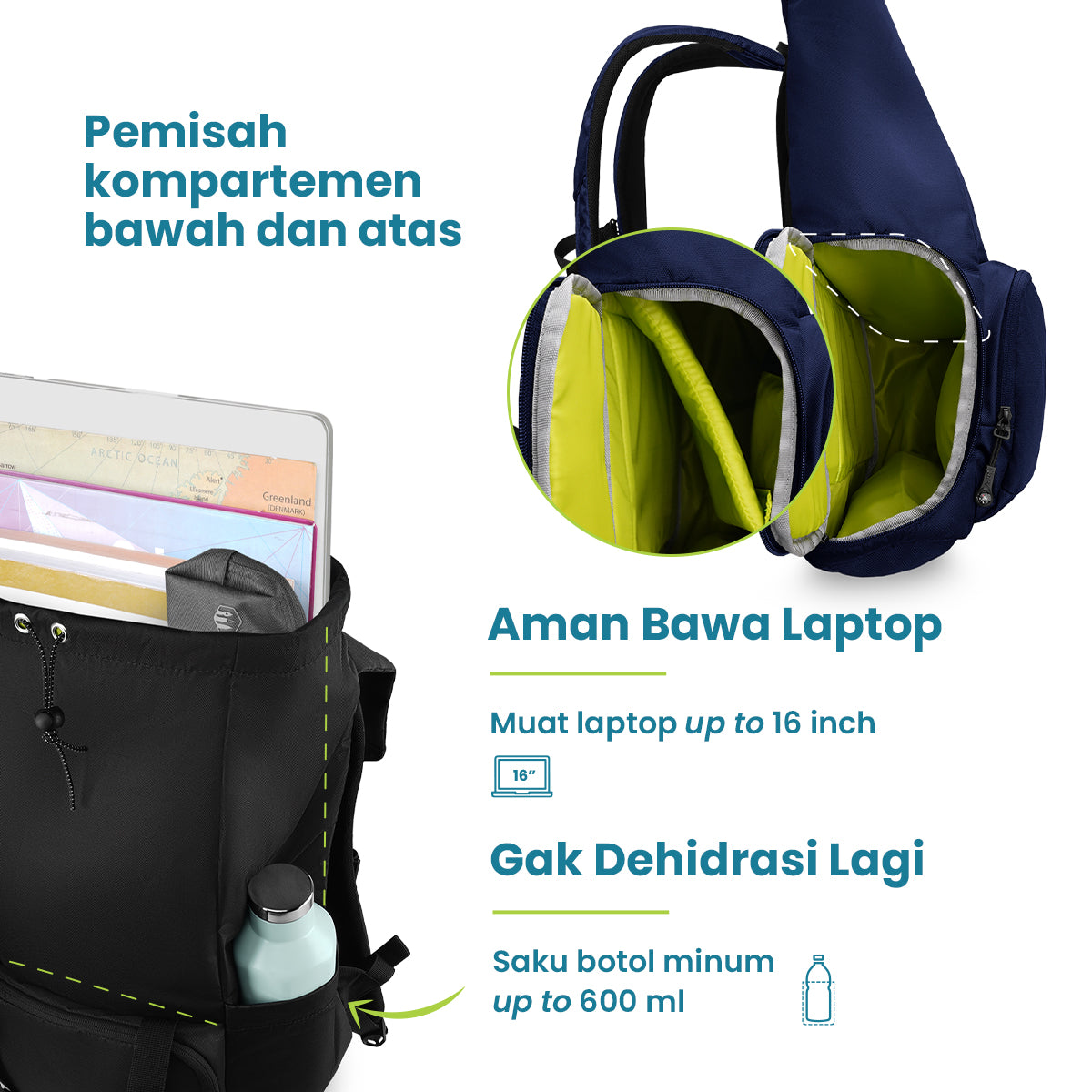 Gatra Tas Ransel Kantor Torch 20L Hitam