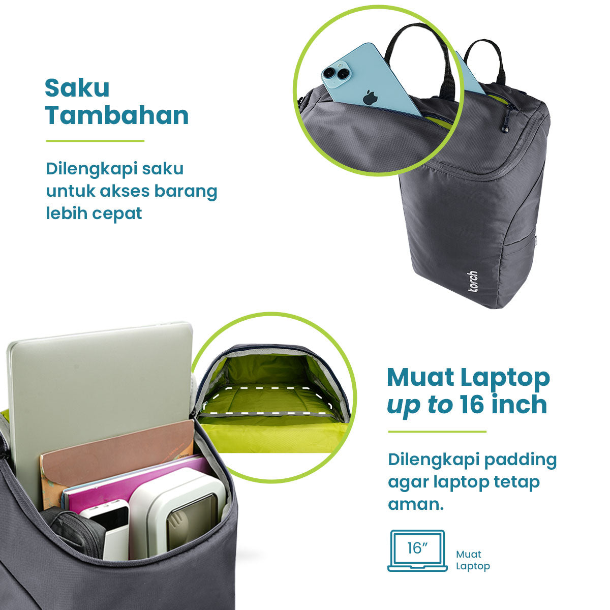 Kamita Tas Ransel kantor Torch 19L