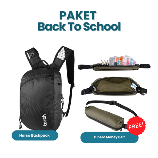 Paket Back To School - Harsa Backpack Gratis Dinero Money Belt