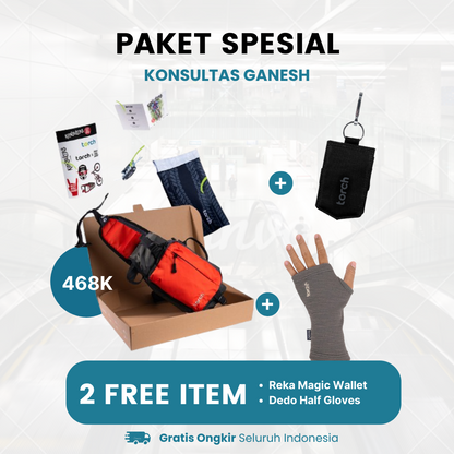 Paket Spesial - Konsultas Ganesh Gratis Reka Magic Wallet+ Dedo Half Gloves Grey