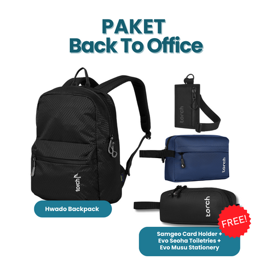 Paket Back To Office - Hwado Backpack + Samgeo Card Holder + Evo Seoha Toiletries + Evo Musu Stationery