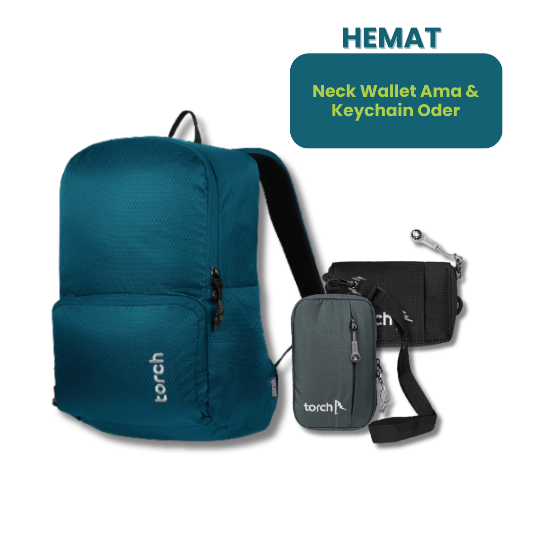 Hemat - Laudio Backpack + Neck Wallet & Keychain