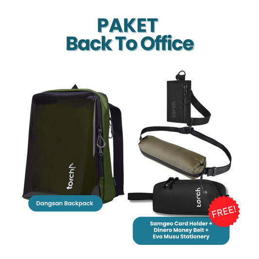 Paket Back To Office - Dangsan Backpack + Evo Musu Stationery + Dinero Money Belt + Samgeo Card Holder