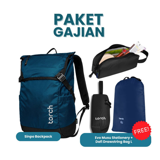 Paket Gajian - Sinpo Backpack Gratis Evo Musu Stationery + Dafi Drawstring Bag L