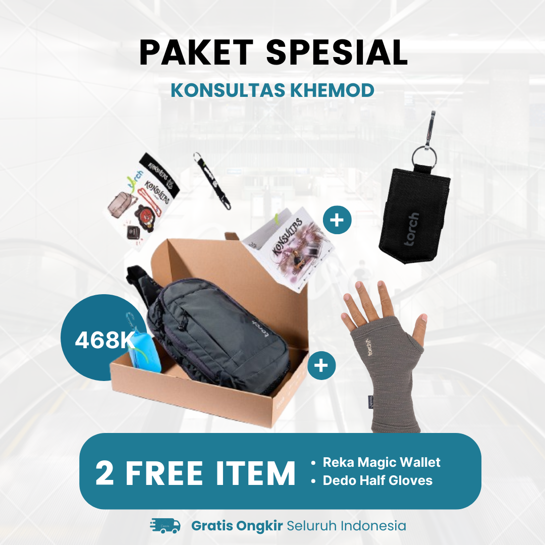 Paket Spesial - Konsultas Khemod Gratis Reka Magic Wallet + Dedo Half Gloves Grey