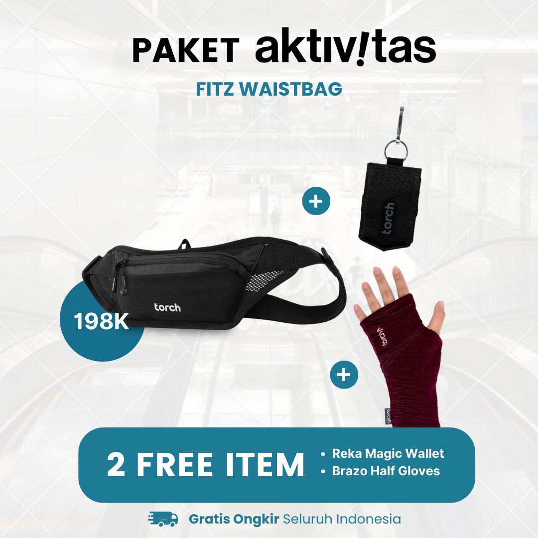 Paket Aktivitas - Fitz Waistbag Gratis Brazo Half Gloves + Reka Magic Wallet