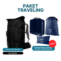 Paket Traveling - Fujisawa Travel Backpack Gratis Dafi Drawstring Bag S Navy + Dafi Cloth Pack M + Dafi Multi Pouch M