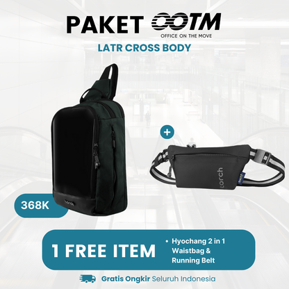 Paket Office On The Move - Latr Cross Body Gratis Hyocang 2 in 1 Waistbag & Running Belt