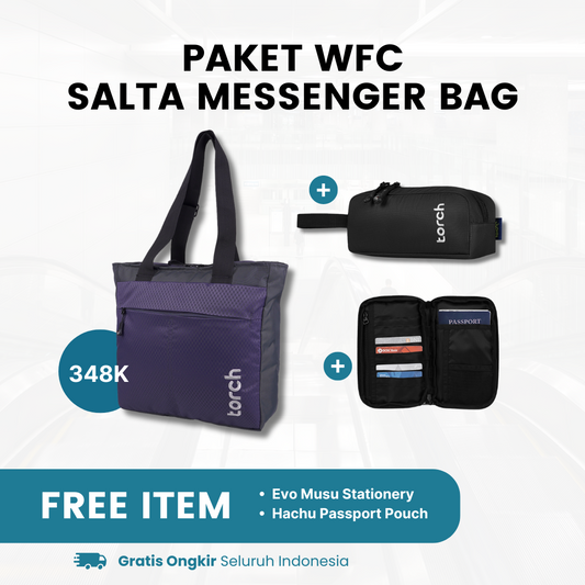 Paket WFC - Salta Messenger Bag Gratis Evo Musu Stationery + Hachu Passport Pouch