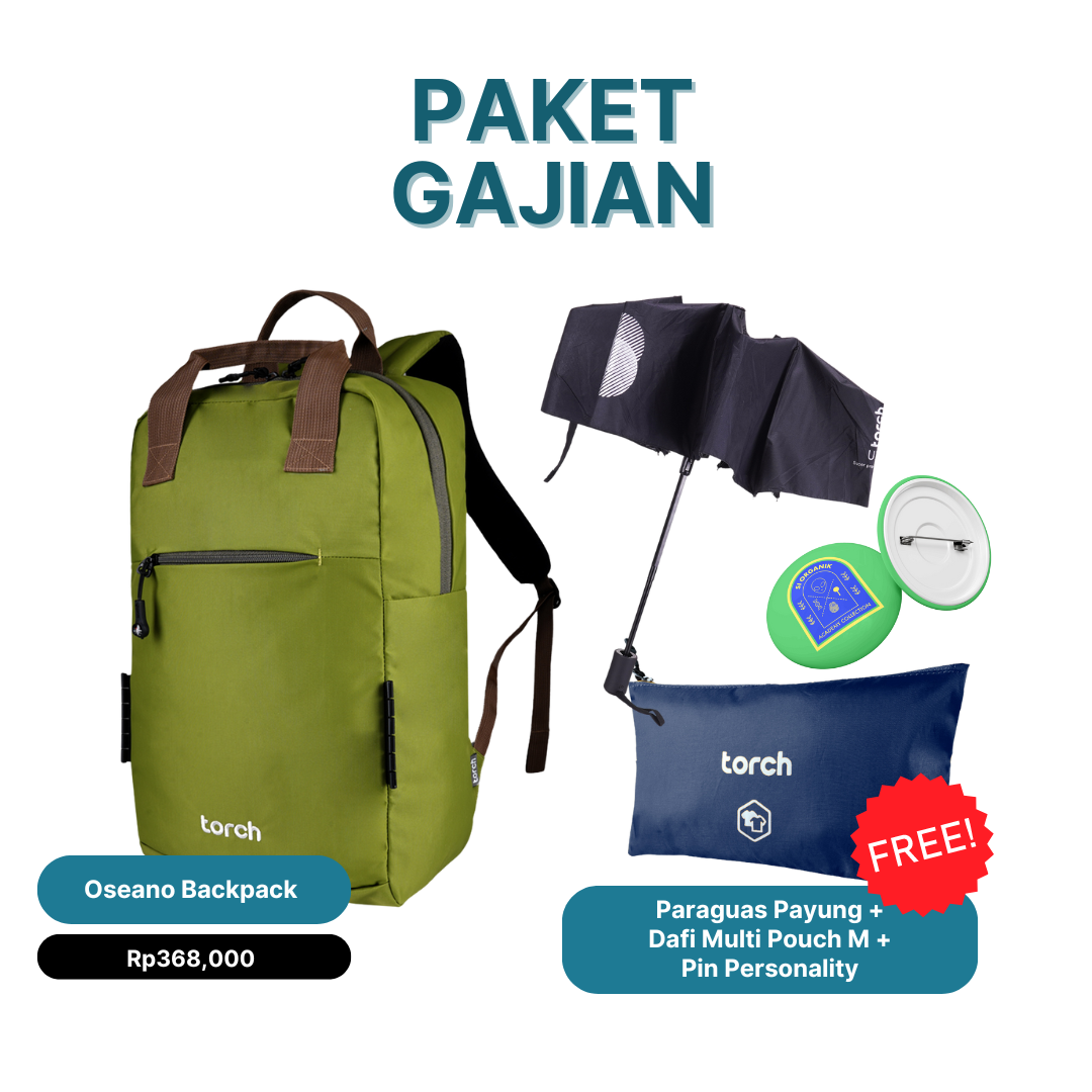 Paket Gajian - Oseano Backpack Gratis Paraguas Payung + Dafi Multi Pouch M + Pin Personality