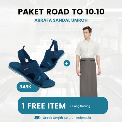 Paket Road To 10.10 - Arrafa Sandal + Long Sarung