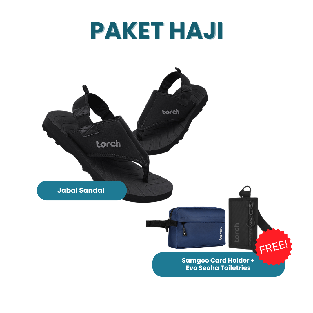 Paket Haji - Jabal Sandal Gratis Samgeo Card Holder + Evo Seoha Toiletries