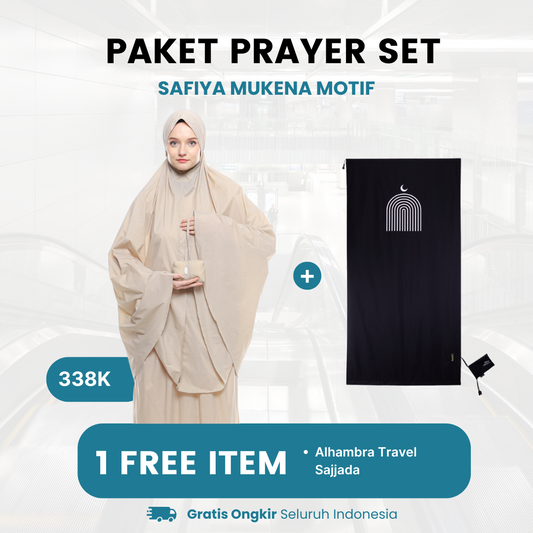 Paket Prayer Set - Safiya Mukena Motif Gratis Alhambra Travel Sajjada