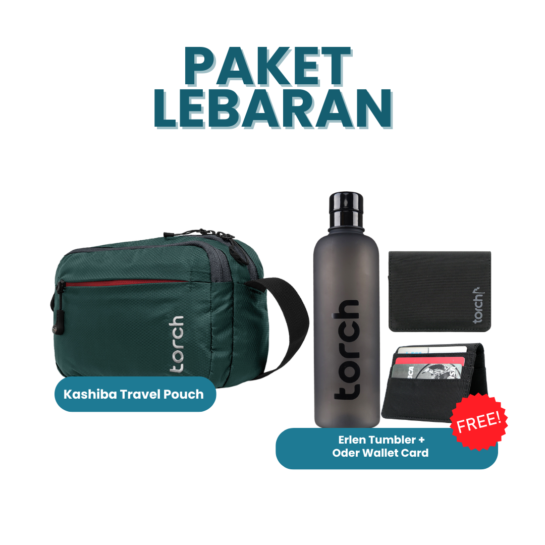 Paket Lebaran - Kashiba Travel Pouch Gratis Erlen Tumbler + Oder Wallet Card