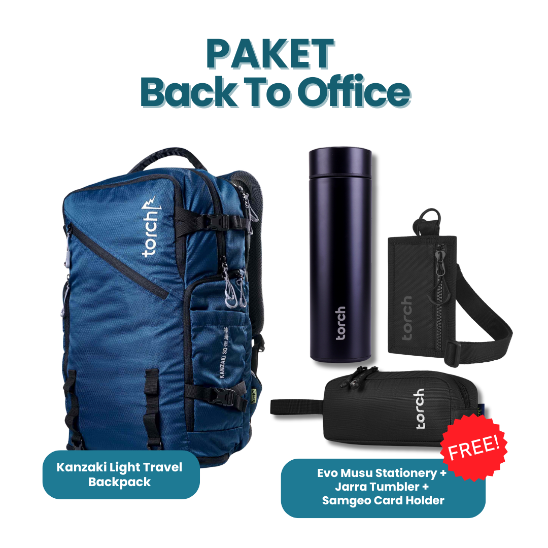 Paket Back To Office - Kanzaki Light Travel Backpack Gratis Evo Musu Stationery + Jarra Tumbler + Samgeo Card Holder