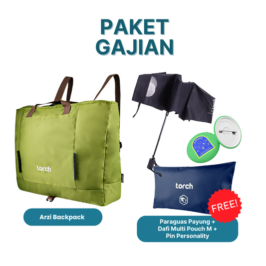 Paket Gajian - Arzi Tote Backpack Gratis Paraguas Payung + Dafi Multi Pouch M + Pin Personality