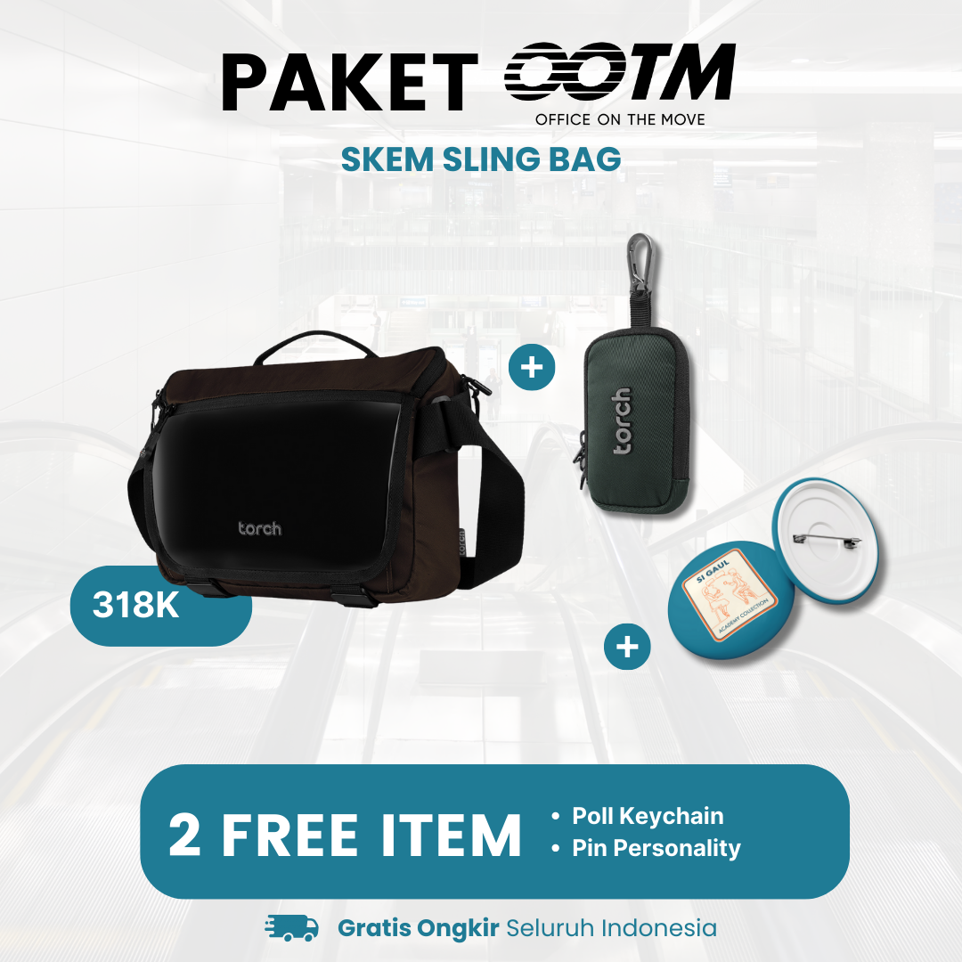 Paket Office On The Move - Skem Slingbag Gratis Poll Keychain + Pin Personality