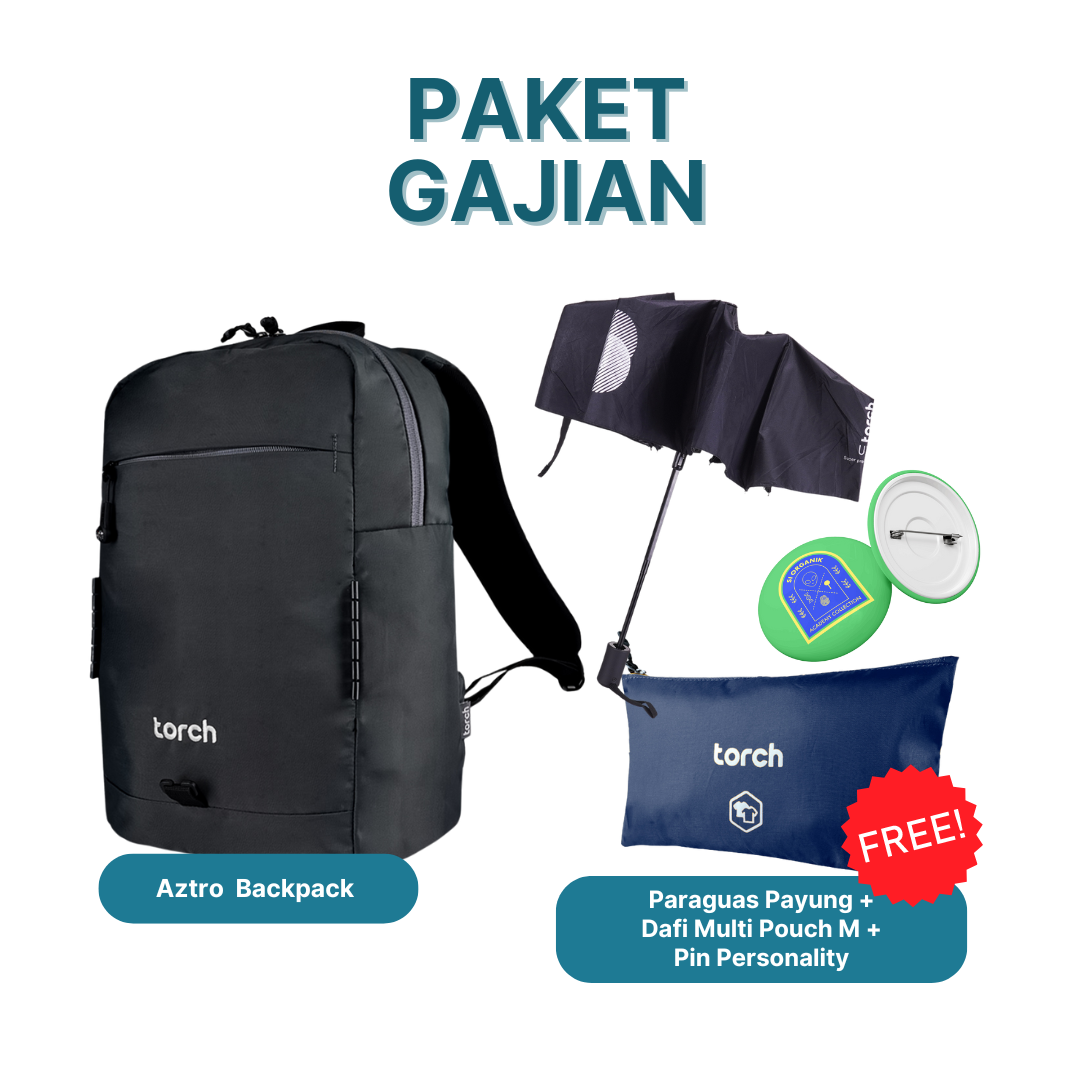 Paket Gajian - Aztro  Backpack Gratis Paraguas Payung + Dafi Multi Pouch M + Pin Personality