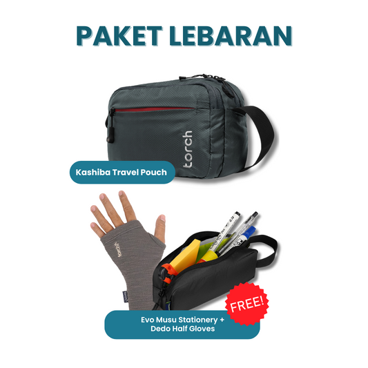 Paket Lebaran - Kashiba Travel Pouch Gratis Evo Musu Stationery + Dedo Half  Gloves