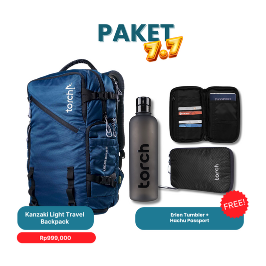 Paket 7.7 - Kanzaki Light Travel Backpack Gratis Erlen Tumbler + Hachu Passport